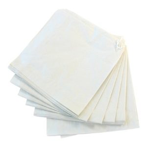 10\"x10\" White Paper Sulphite Bags x 1000