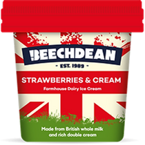 Beechdean Strawberries & Cream Ice Cream 140ml x 24