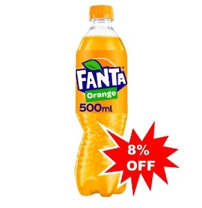 Plastic Bottled Fanta Orange 500ml x 12