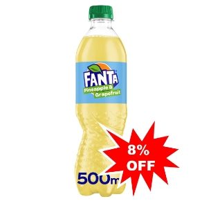 Plastic Bottled Fanta Pinapple & Grapefruit 500ml x 12